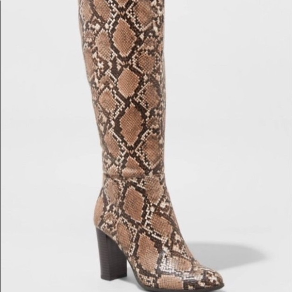 A New Day snake-print heeled boots